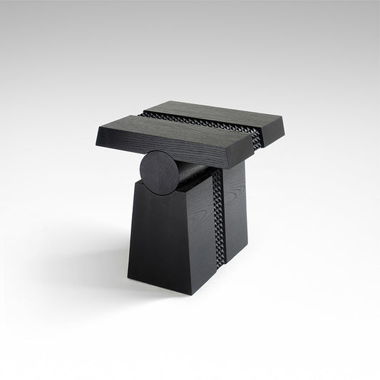 'Tribe 2' Wood Side Table in Black