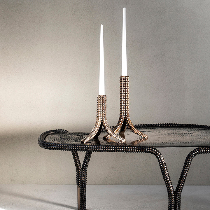 'Clash' Brass Candle Holder (Short)