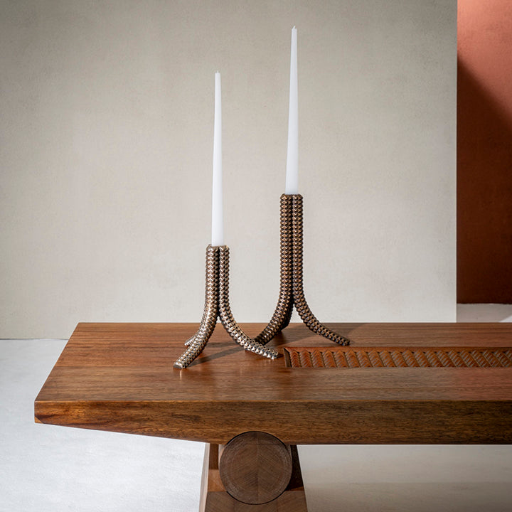 'Clash' Brass Candle Holder (Tall)