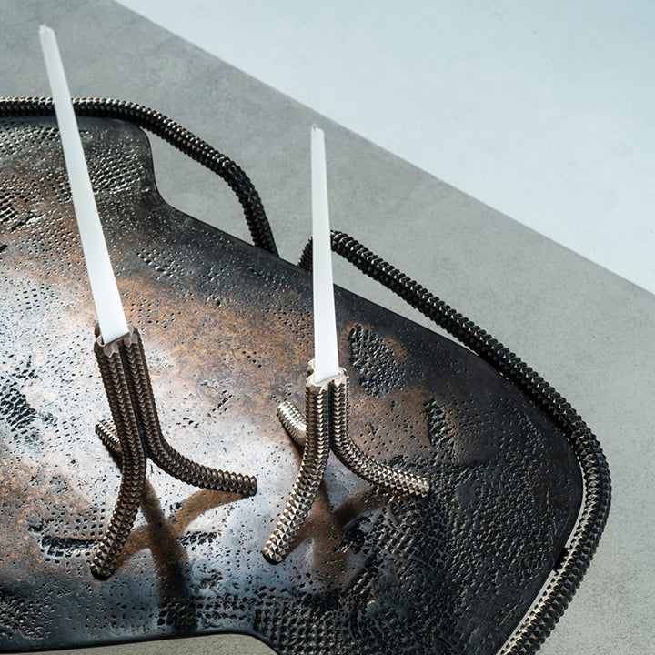 'Clash' Brass Candle Holder (Tall)
