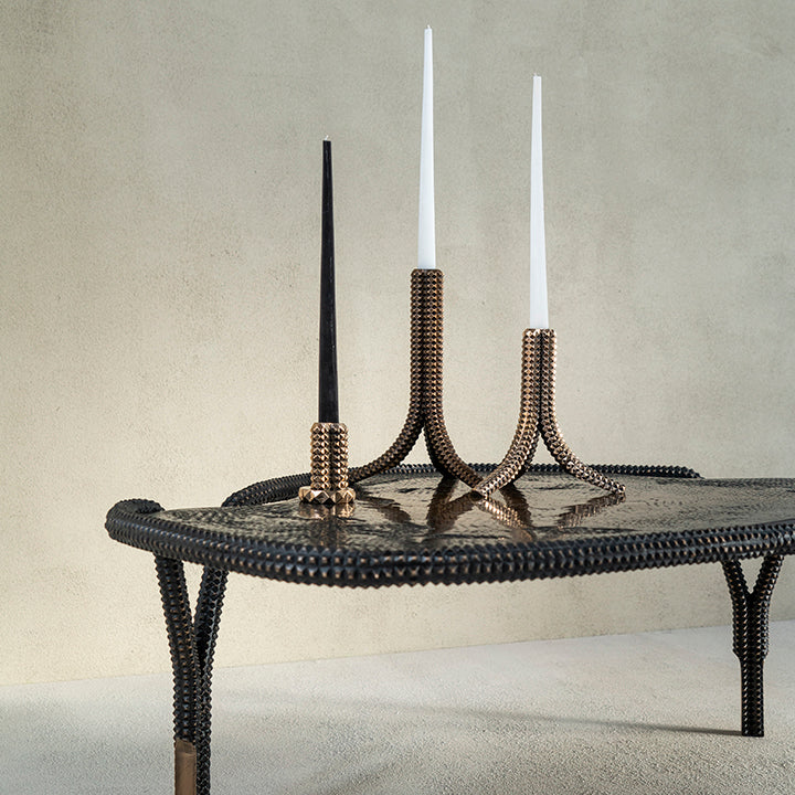 'Clash' Brass Candle Holder (Tall)