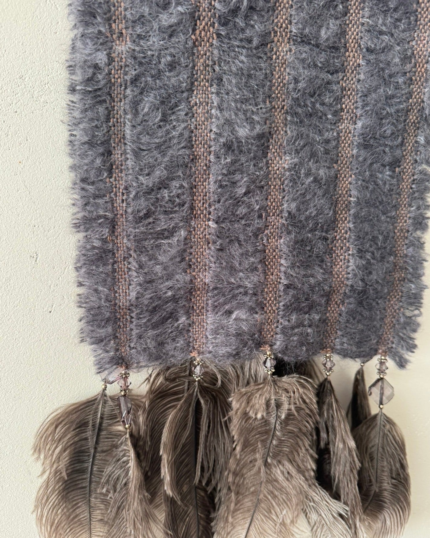 Mohair Scarf with Ostrich Feathers