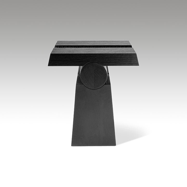 'Tribe 2' Wood Side Table in Black