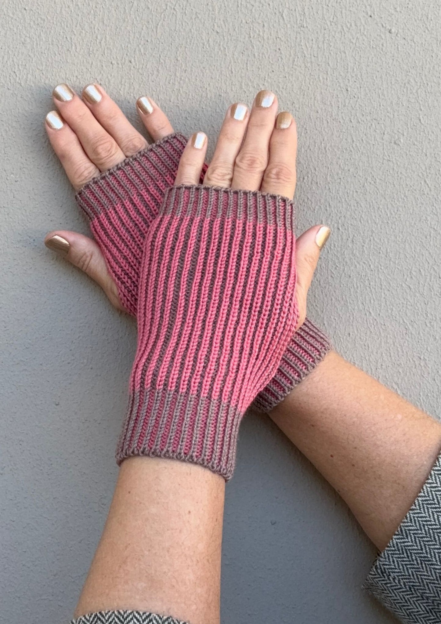 Silk and Wool 'Brioche' Fingerless Gloves