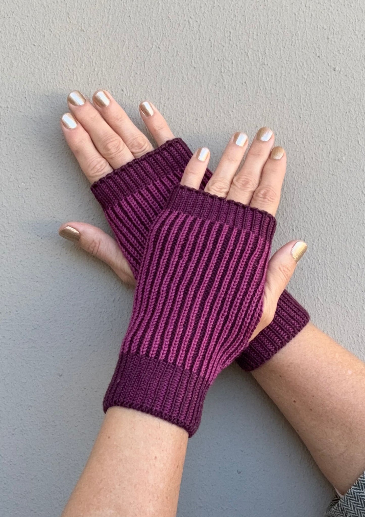 Silk and Wool 'Brioche' Fingerless Gloves