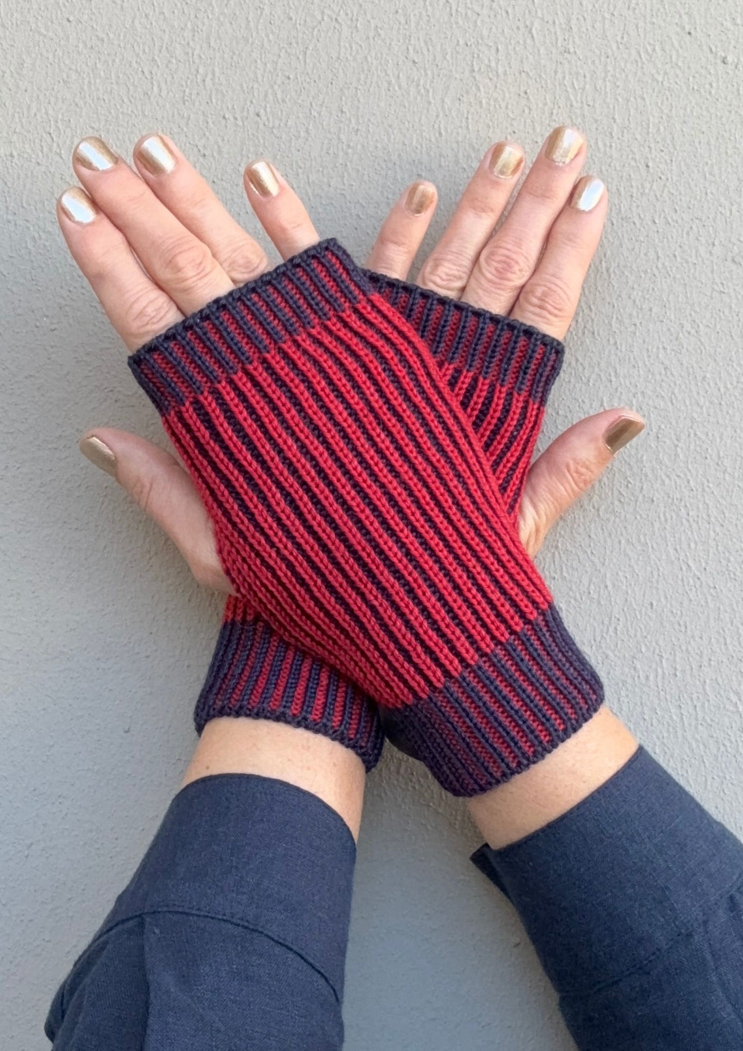Silk and Wool 'Brioche' Fingerless Gloves