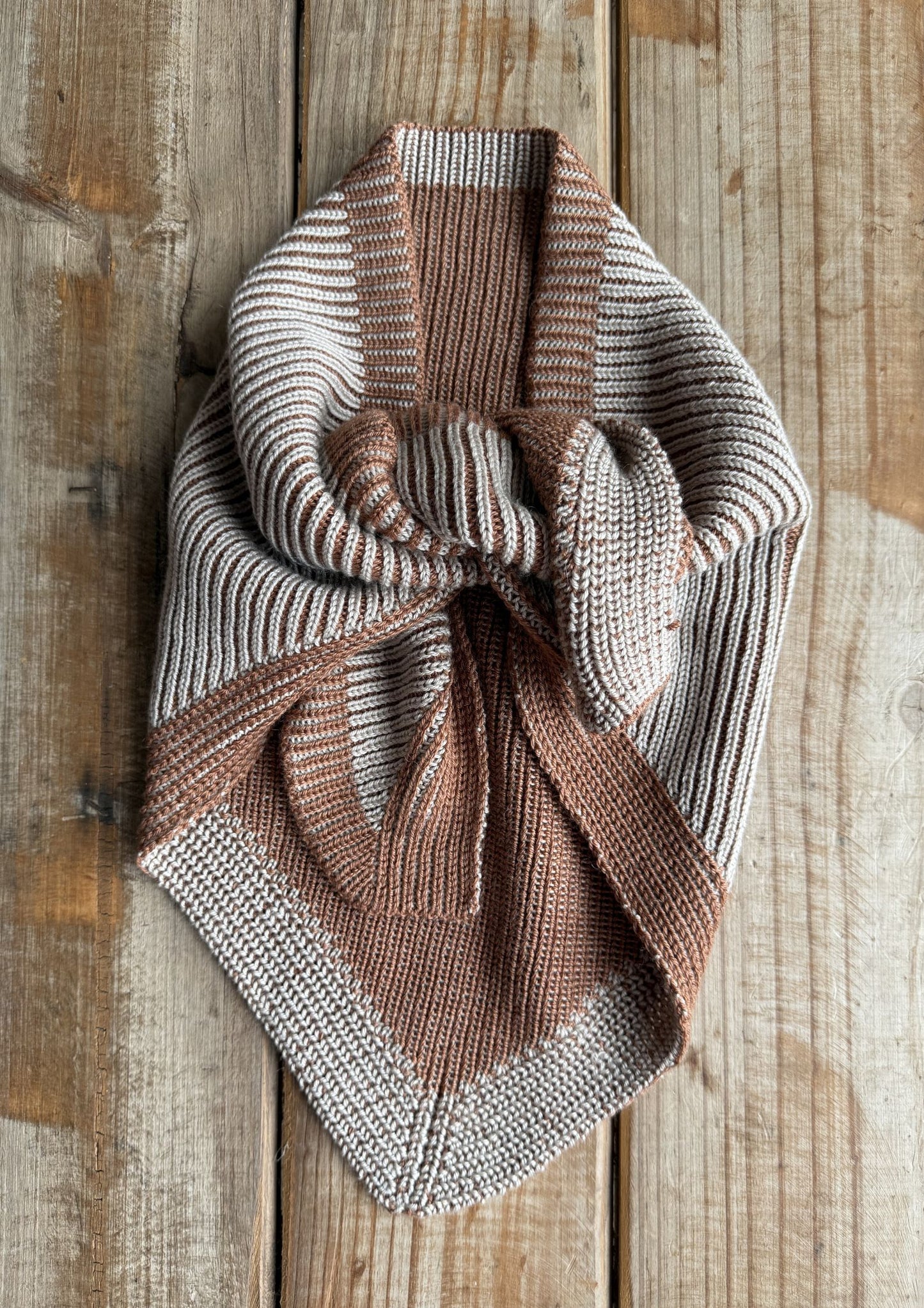 Silk and Wool 'Brioche' Triangle Scarf