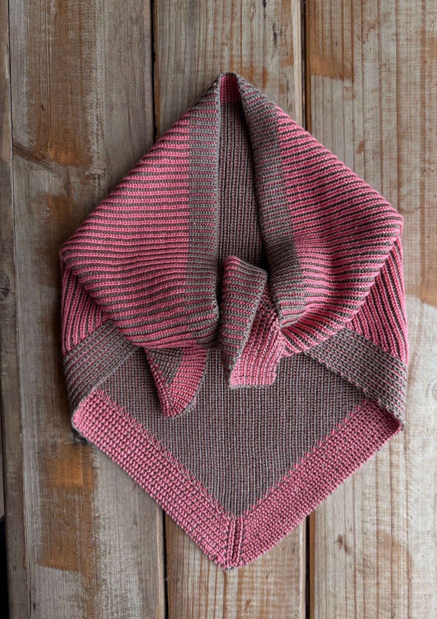 Silk and Wool 'Brioche' Triangle Scarf