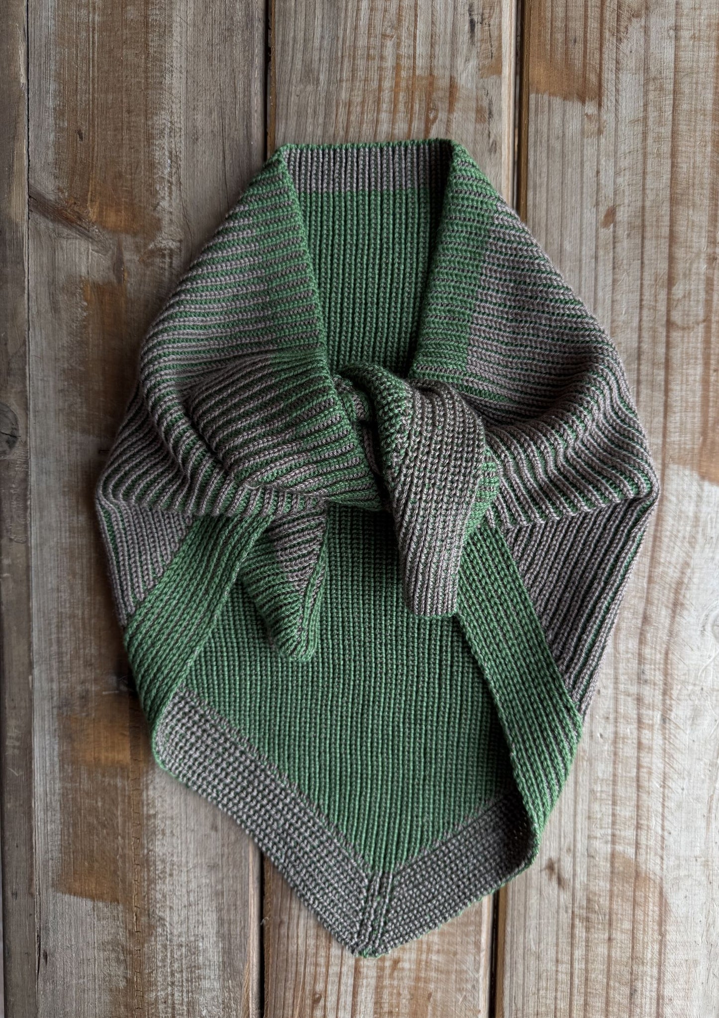 Silk and Wool 'Brioche' Triangle Scarf