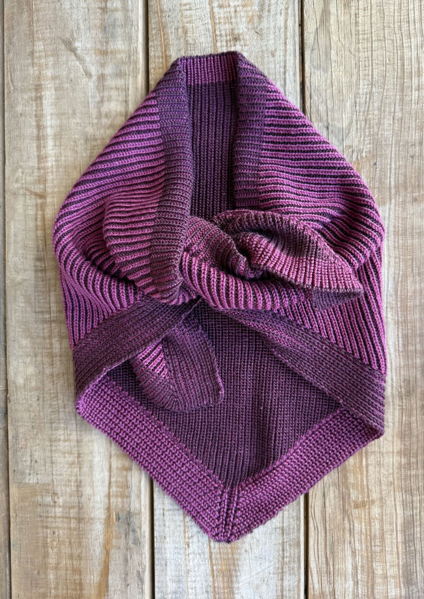 Silk and Wool 'Brioche' Triangle Scarf