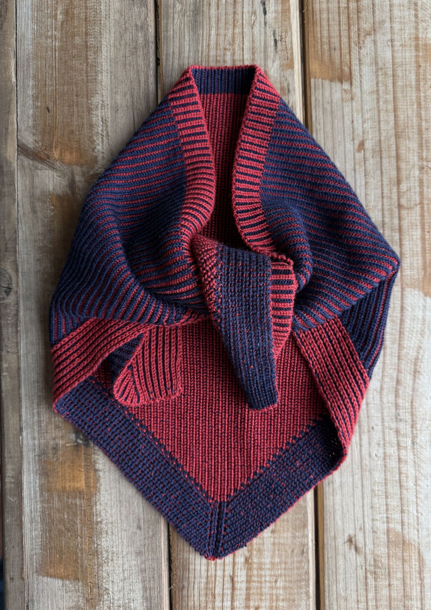Silk and Wool 'Brioche' Triangle Scarf