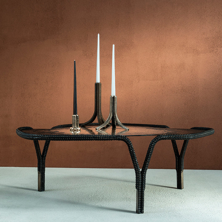'Clash' Brass Candle Holder (Short)
