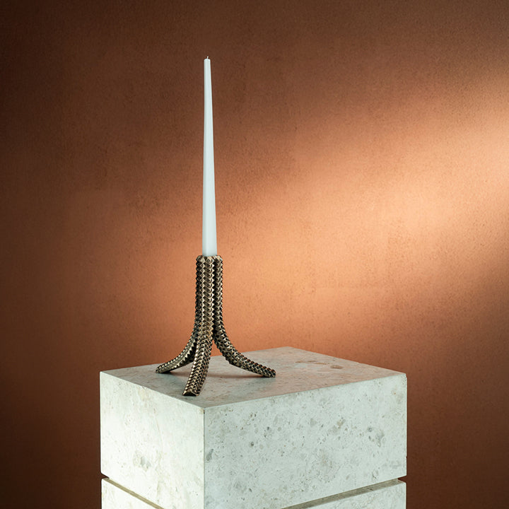 'Clash' Brass Candle Holder (Short)