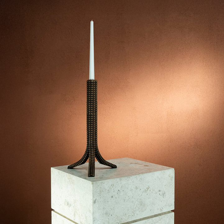 'Clash' Brass Candle Holder (Tall)