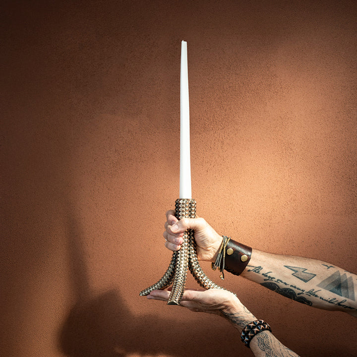 'Clash' Brass Candle Holder (Short)